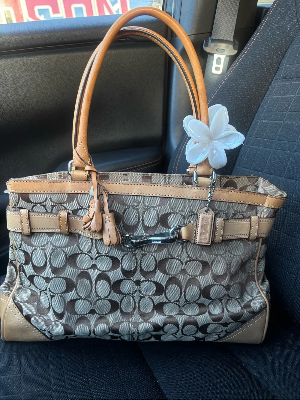 Vintage Fall Coach Signature Hampton Canvas Tote Bag